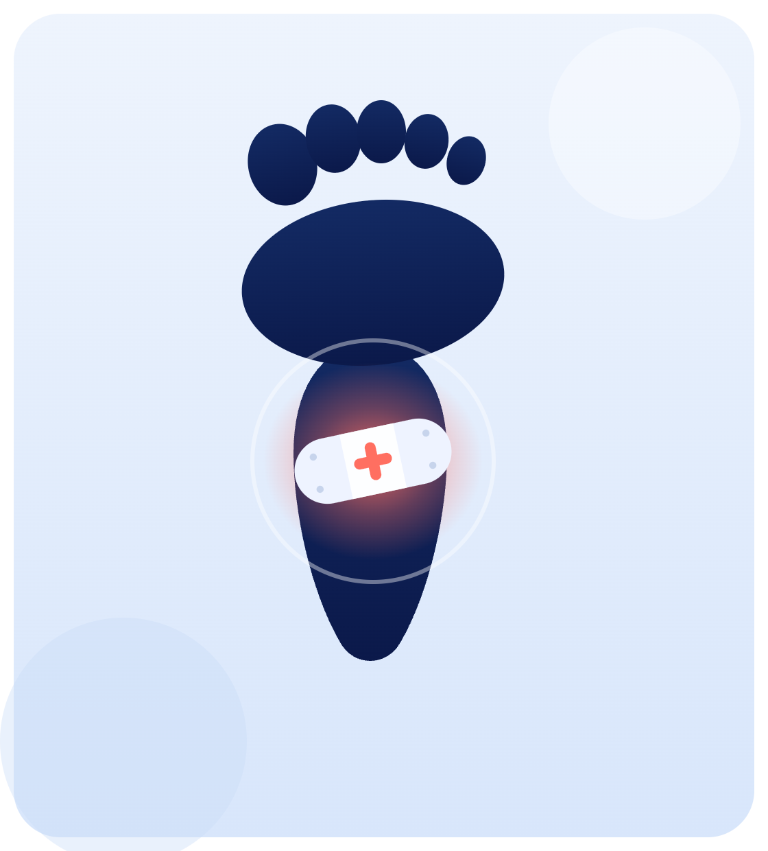 Foot and leg wound care illustration